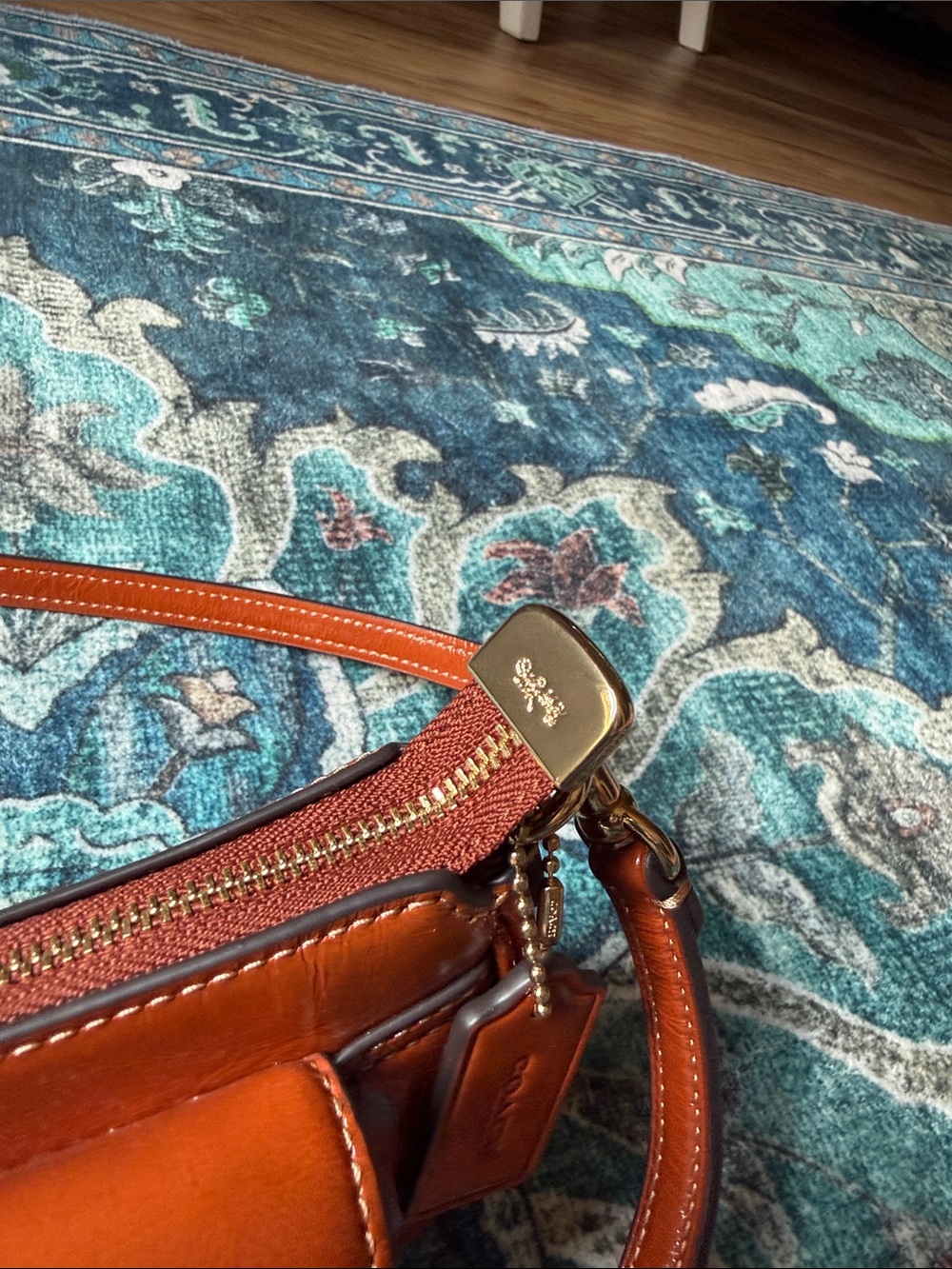 Women's coach cinnamon Leather Crossbody Bag with Front Buckle Pocket - Picture 4 of 16